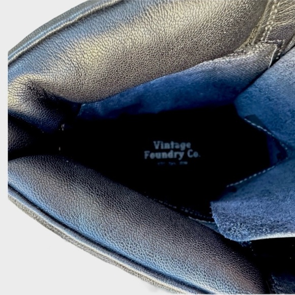 Free People New Vintage Foundry Filo Leather Biker Boots Black Moto NWOT - Picture 9 of 12